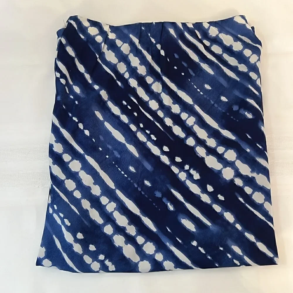 Japna Blue and White Print Maxi Skirt - Size Small